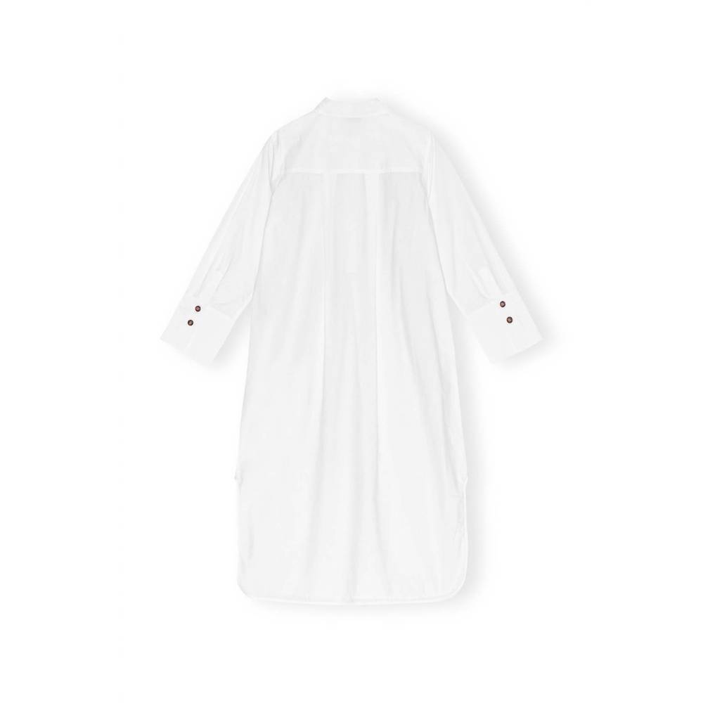 NEW GANNI cotton poplin oversized shirt dress in bright white - Picture 6 of 6